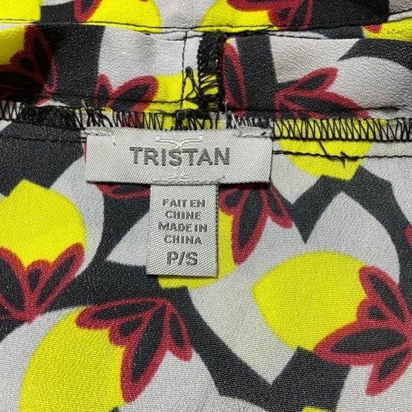 TRISTAN Easy Care Poly Sleeveless Split Vee Neck Career Blouse US Sz S - Picture 4 of 8